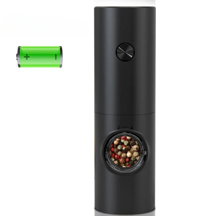 Gravity Electric Salt and Pepper Mill with LED – Black Mill