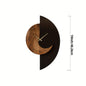 Half-Moon Wood and Black Wall Clock