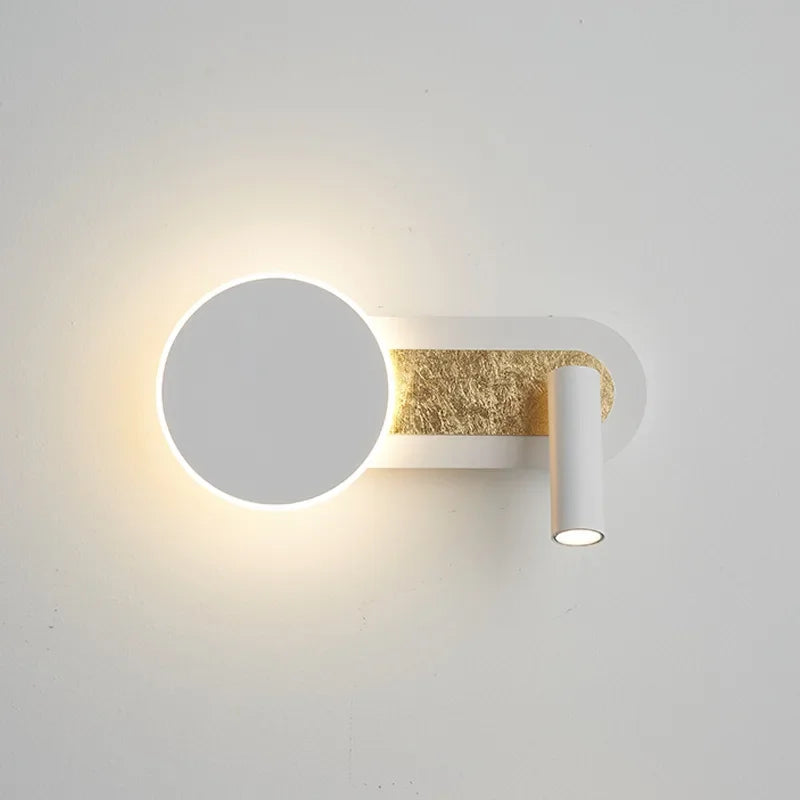 Halo Ring LED Wall Light with Spotlight – White