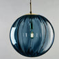 Glass Ball Pendant Light in Blue