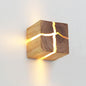 Hand-Carved Wood and Resin Cube Light