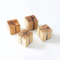 Hand-Carved Wood and Resin Cube Light