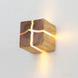 Hand-Carved Wood and Resin Cube Light – Hardwired Wall Light