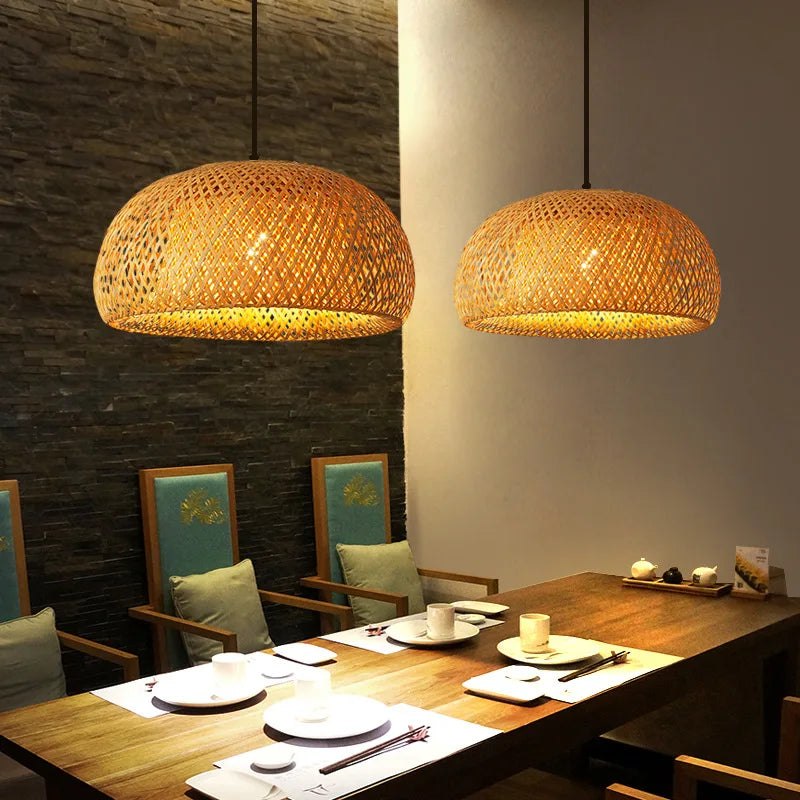 Bamboo and Rattan Pendant Light