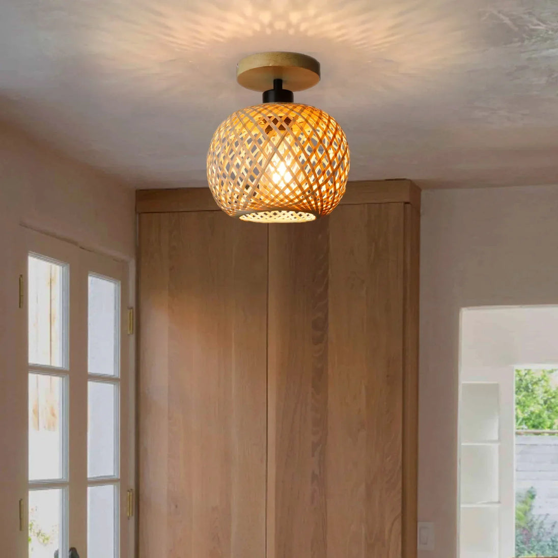 Handwoven Bamboo Ceiling Light