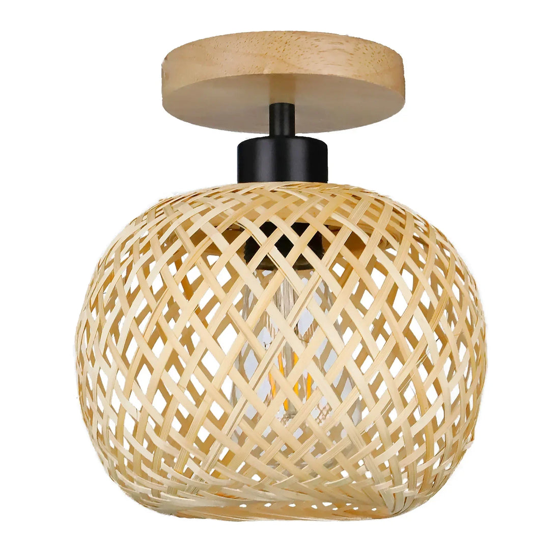 Handwoven Bamboo Ceiling Light – Design B