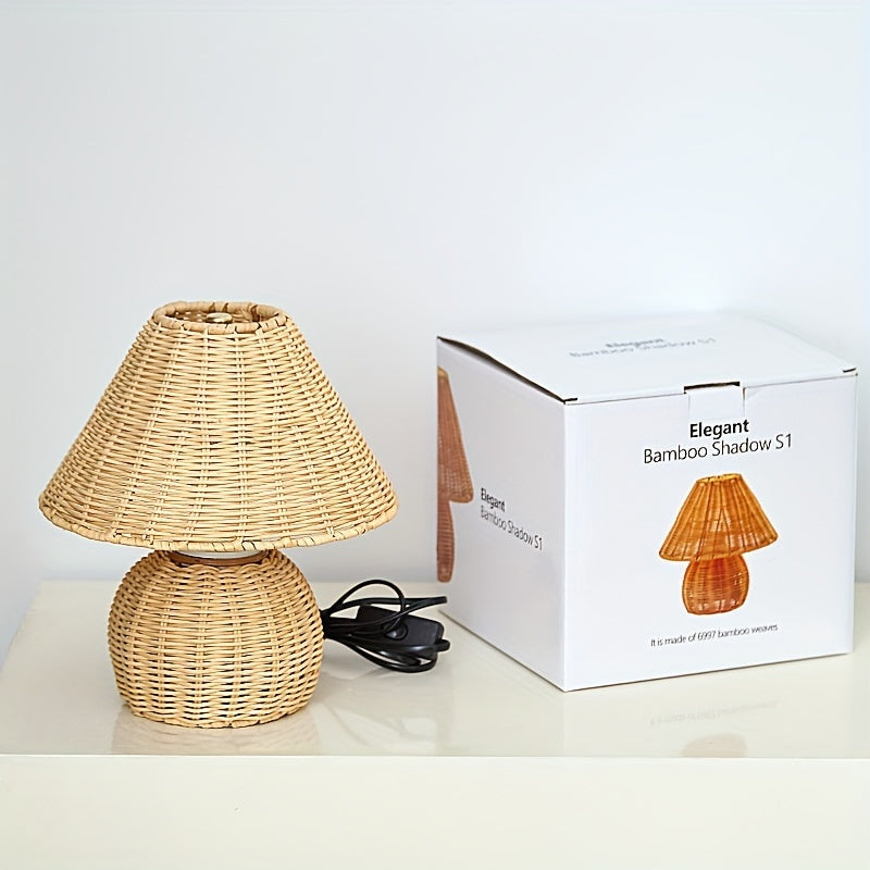 Handwoven Bamboo USB Table Lamp