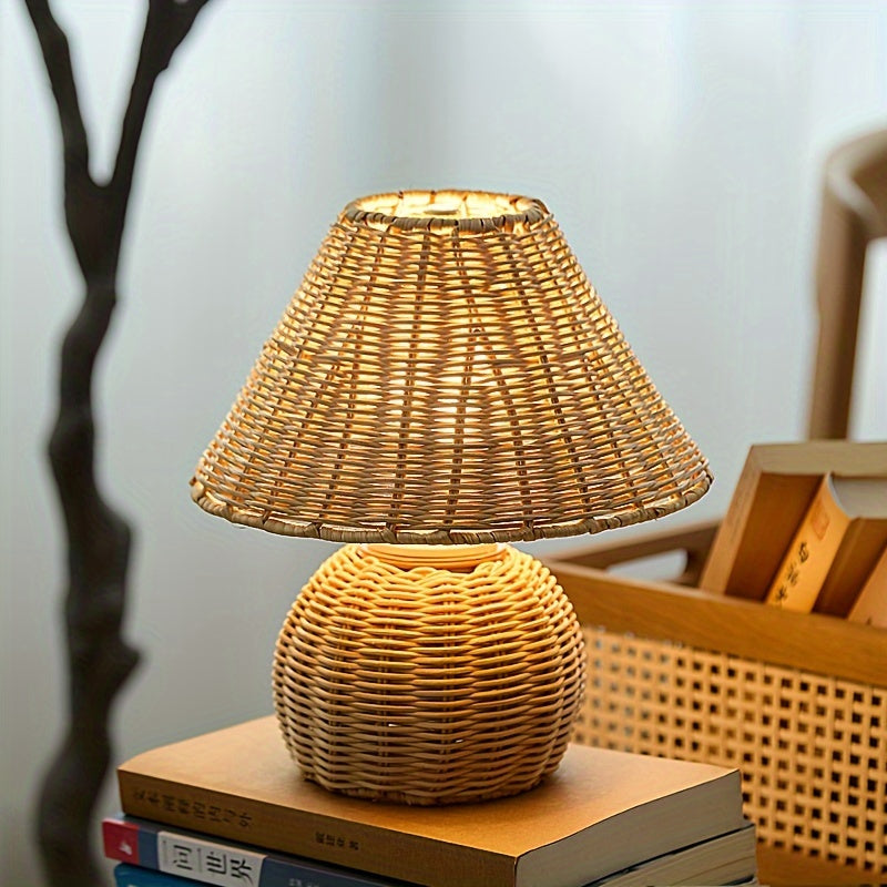 Handwoven Bamboo USB Table Lamp