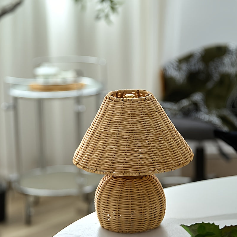 Handwoven Bamboo USB Table Lamp