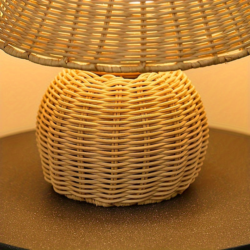 Handwoven Bamboo USB Table Lamp