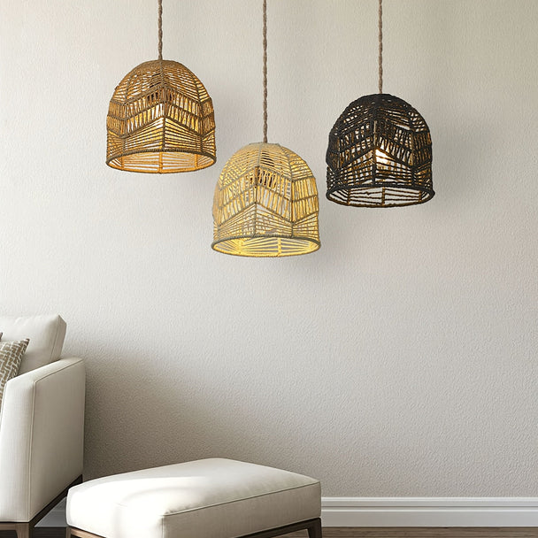 Handwoven Paper Rope Bell Pendant Shade