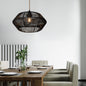 Handwoven Paper Rope Geometric Pendant Shade – Black