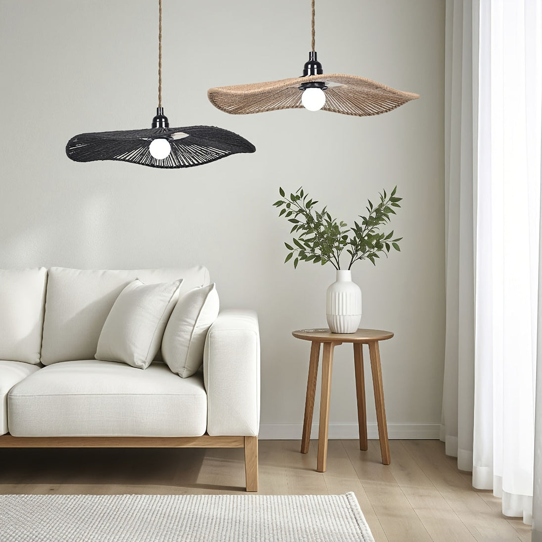 Handwoven Paper Rope Wave Ceiling Shade