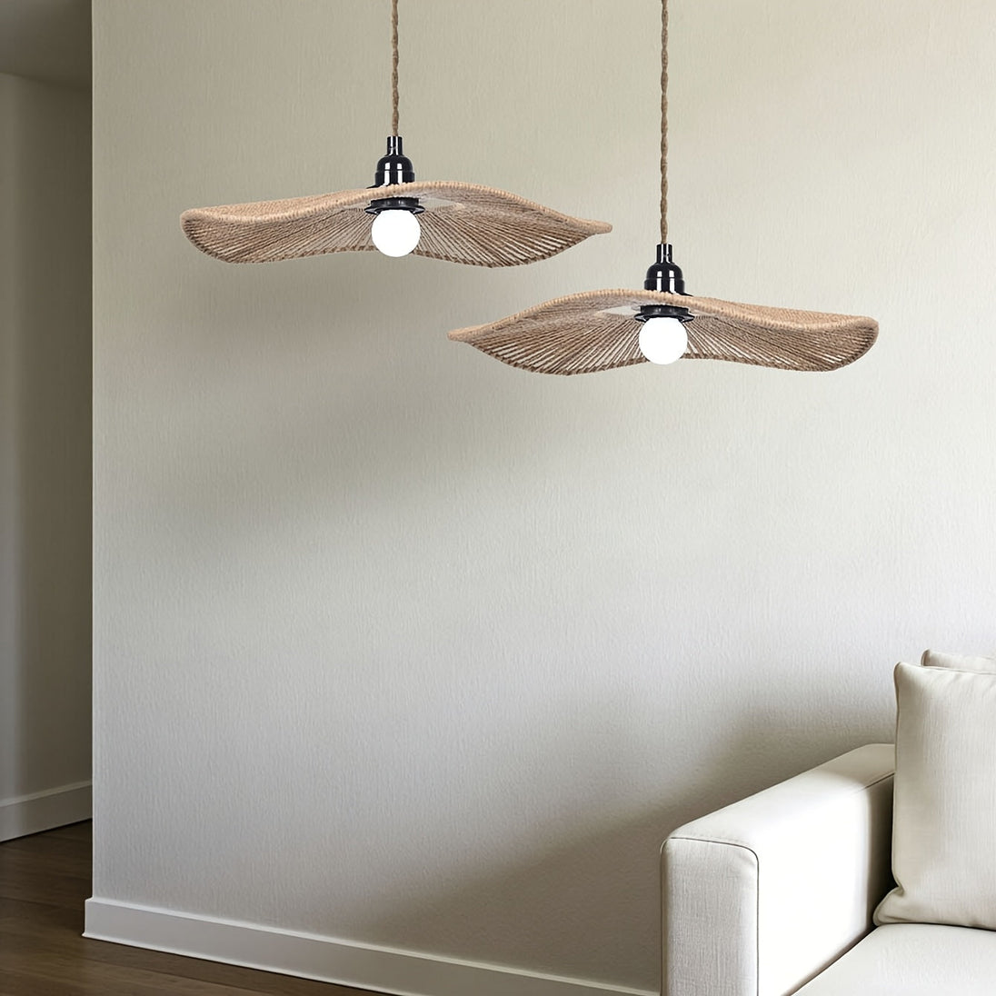Handwoven Paper Rope Wave Ceiling Shade