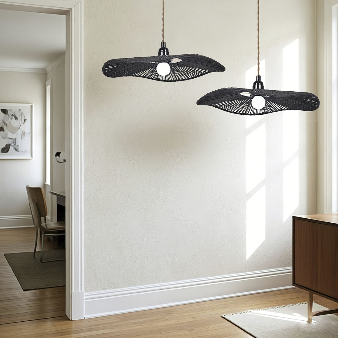 Handwoven Paper Rope Wave Ceiling Shade