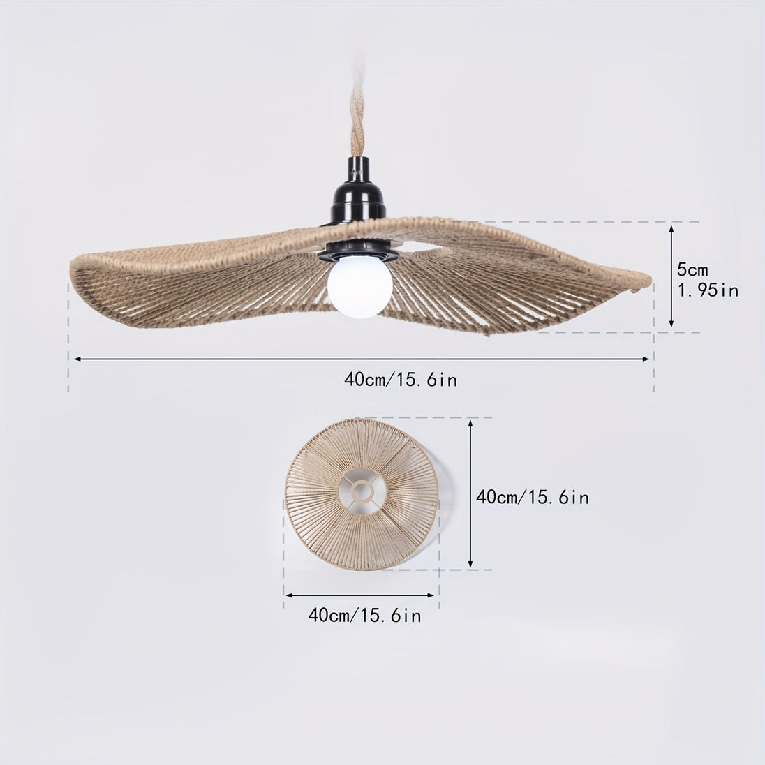 Handwoven Paper Rope Wave Ceiling Shade – Natural