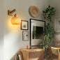Rattan and Wood Wall Sconce – detail view