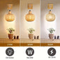 Rattan and Wood Wall Sconce – close-up