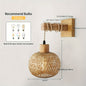 Rattan and Wood Wall Sconce – in a room setting