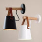 Wood and Leather Strap Wall Lamp