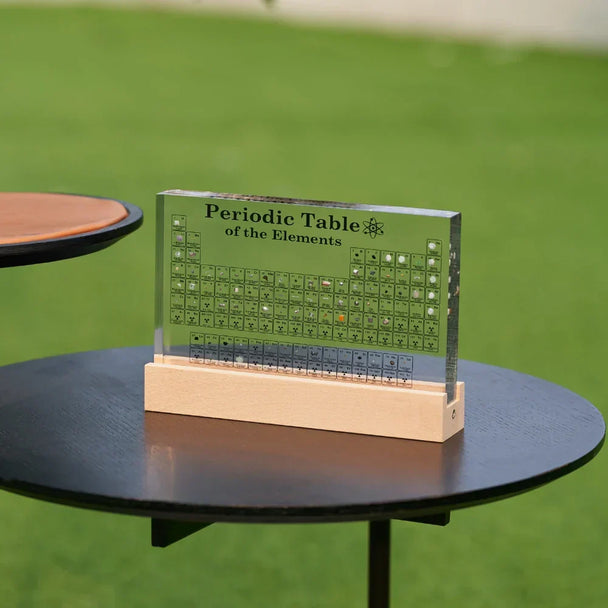 Illuminated Periodic Table with Real Elements