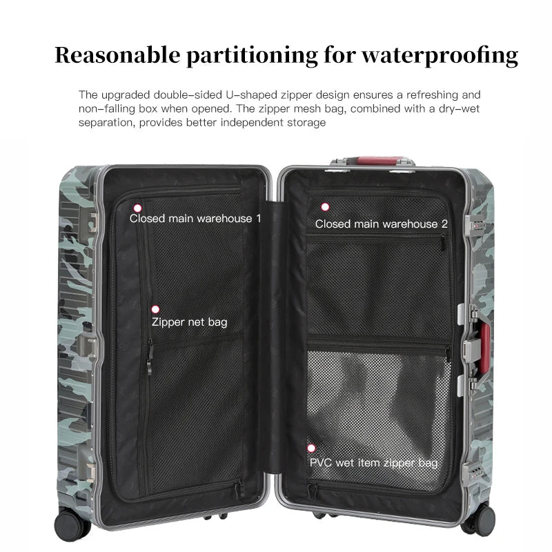 Polycarbonate Spinner Suitcase with Wide Grip – in a room setting