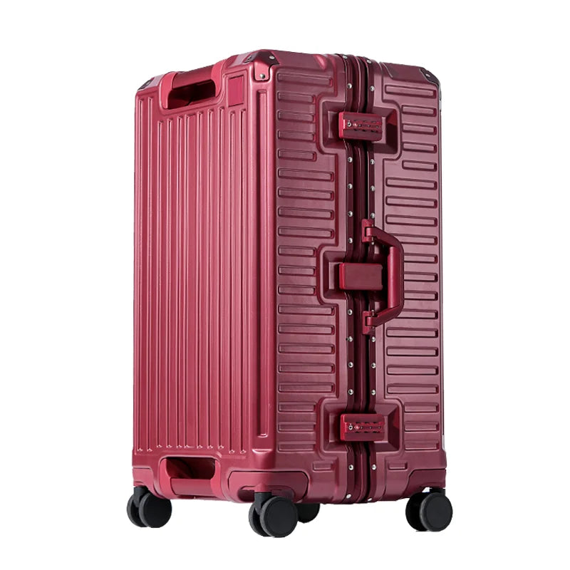 Polycarbonate Spinner Suitcase with Wide Grip in Red