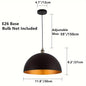 Industrial Iron Dome Pendant Light – size overview