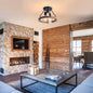 Industrial Wood Ring 3-Light Ceiling Light