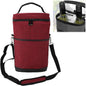 Insulated Two-Bottle Wine Carrier Bag in Red