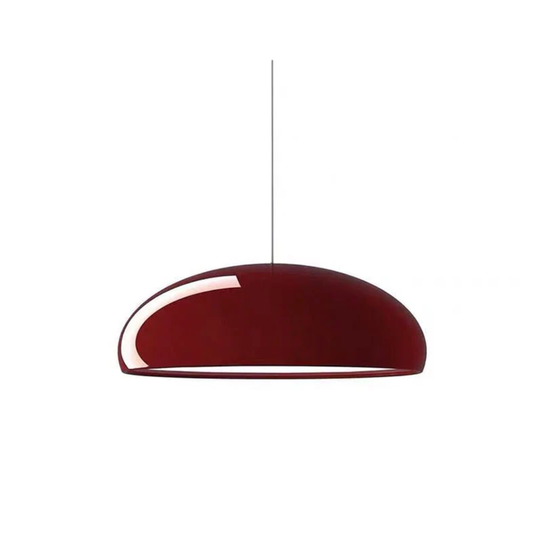 Aluminium Dome Pendant Light – Red