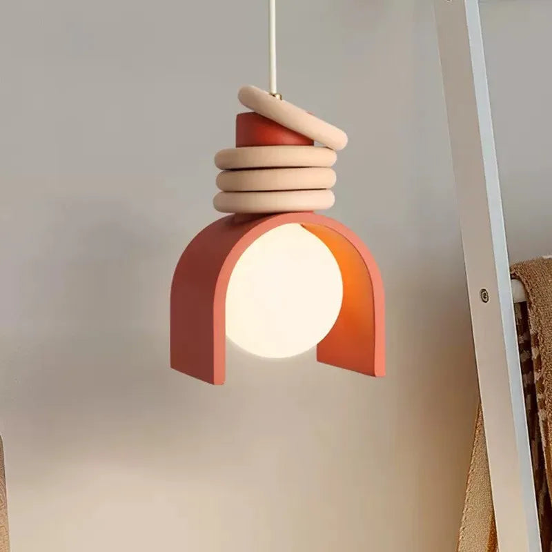 Wabi-Sabi Resin Pendant Light in Orange