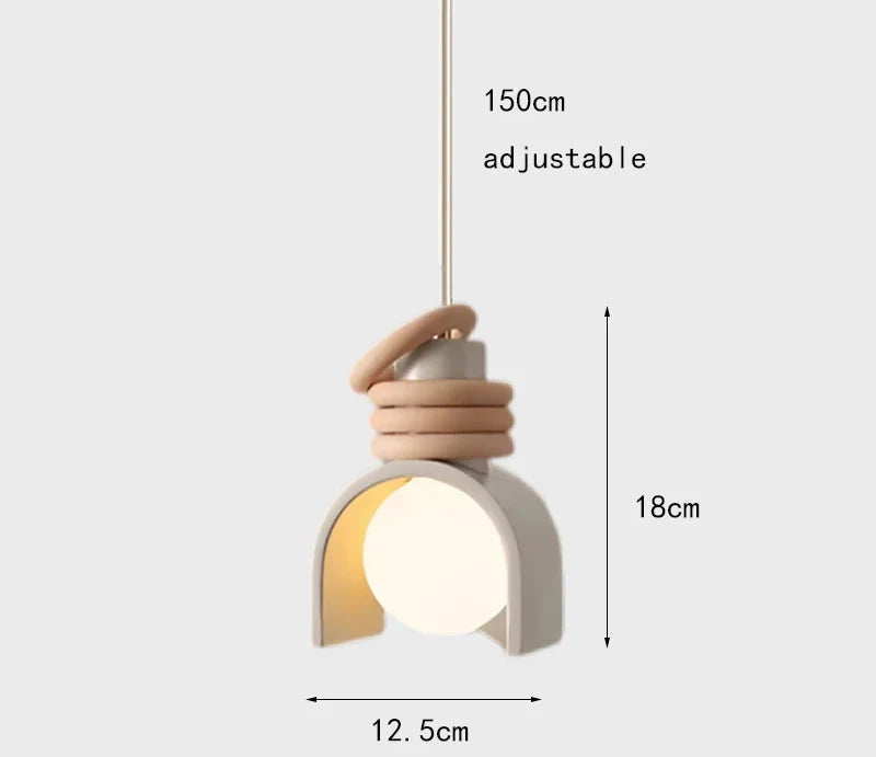 Wabi-Sabi Resin Pendant Light in White