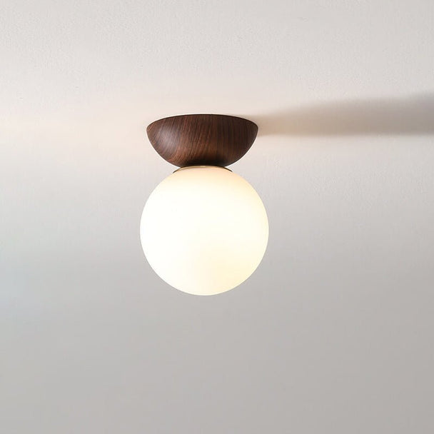Japanese Wood and Frosted Glass LED Light