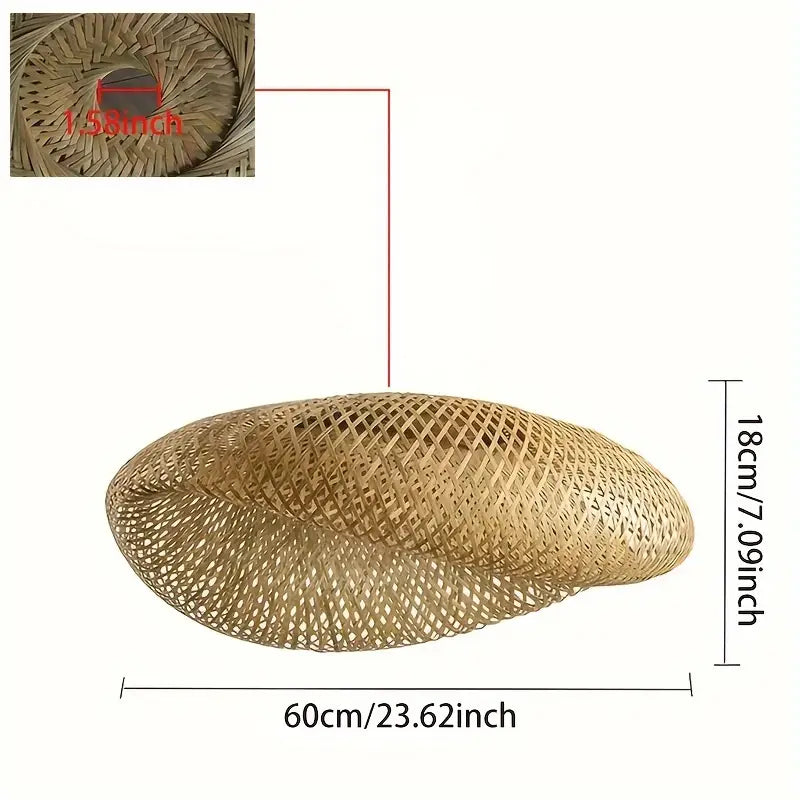 Handwoven Bamboo Boho Pendant Lampshade