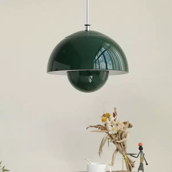 Layered Dome Pendant Light – Green