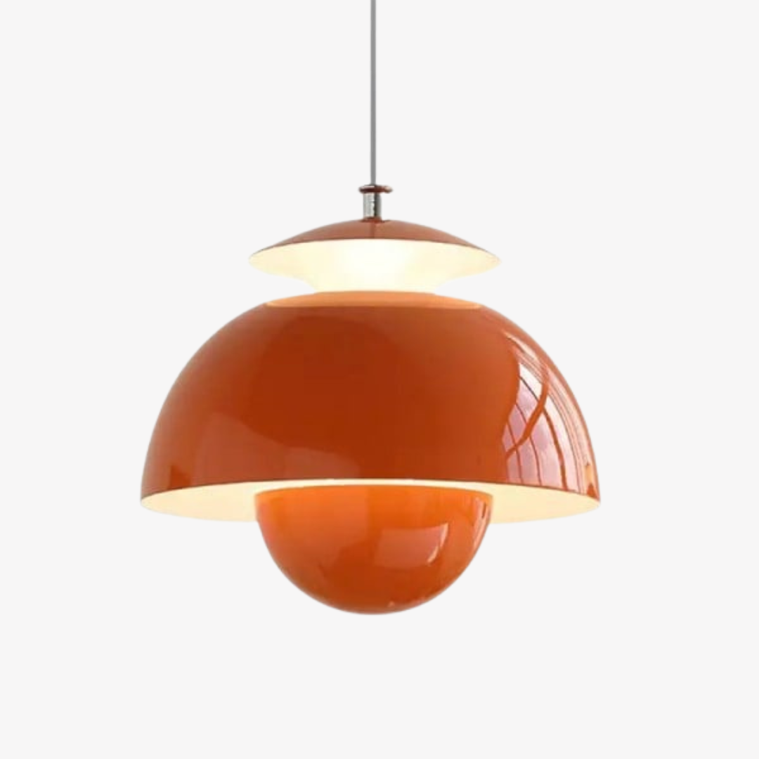 Layered Dome Pendant Light – Orange