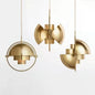 Layered Dome Pendant Light with Gold Ring