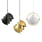 Layered Dome Pendant Light with Gold Ring