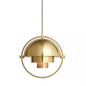 Layered Dome Pendant Light with Gold Ring