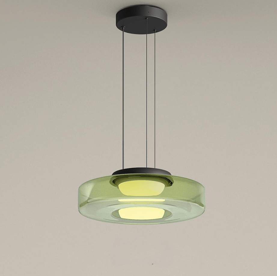 Layered Glass Bauhaus Pendant Light – Green