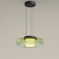 Layered Glass Bauhaus Pendant Light – Green