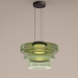 Layered Glass Bauhaus Pendant Light – Green