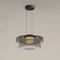 Layered Glass Bauhaus Pendant Light – Smoke Grey