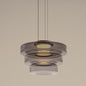 Layered Glass Bauhaus Pendant Light – Smoke Grey