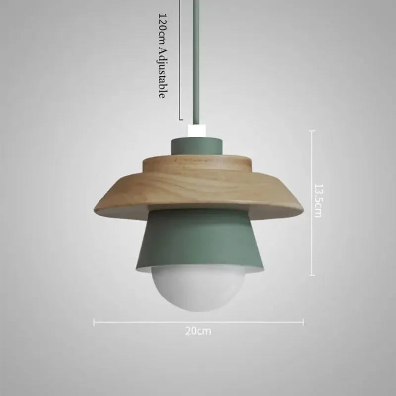 Layered Nordic Wood and Metal Pendant Light
