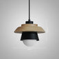 Layered Nordic Wood and Metal Pendant Light – Black
