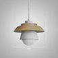 Layered Nordic Wood and Metal Pendant Light – White
