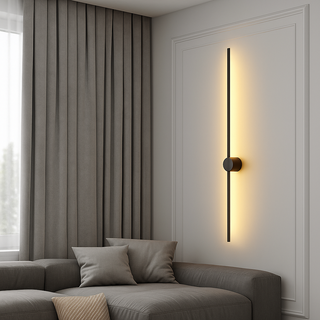 Modern Linear Wall Light LED with Round Accent