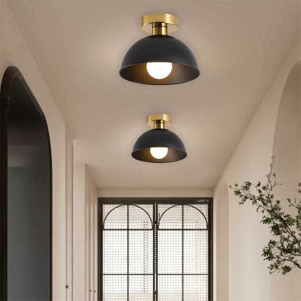 Matte Metal Semi-Flush Ceiling Light